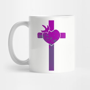 Purple Cross with Heart Mug